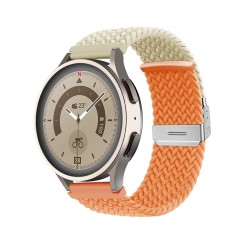 Λουράκι nylon με ασημί κούμπωμα για το Huawei Watch 3 (46mm) / Huawei watch 3 Pro (48mm) / Huawei Watch GT 2 Pro (47mm) / Honor GS Pro 48mm (Starlight Orange)