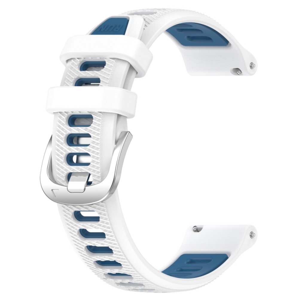 Λουράκι σιλικόνης cross texture δίχρωμο για το Garmin Venu 2 plus (White+Blue)