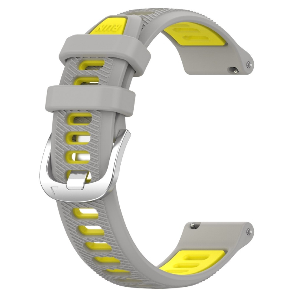 Λουράκι σιλικόνης cross texture δίχρωμο για το Garmin Forerunner 245 (Grey+Yellow)