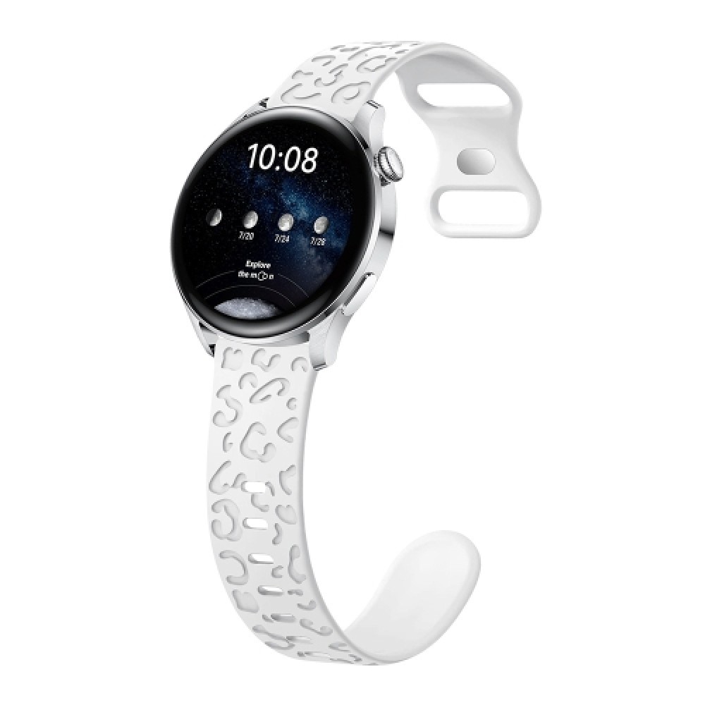 Λουράκι σιλικόνης Concave Leopard Print Butterfly για το Garmin approach S40 (White)