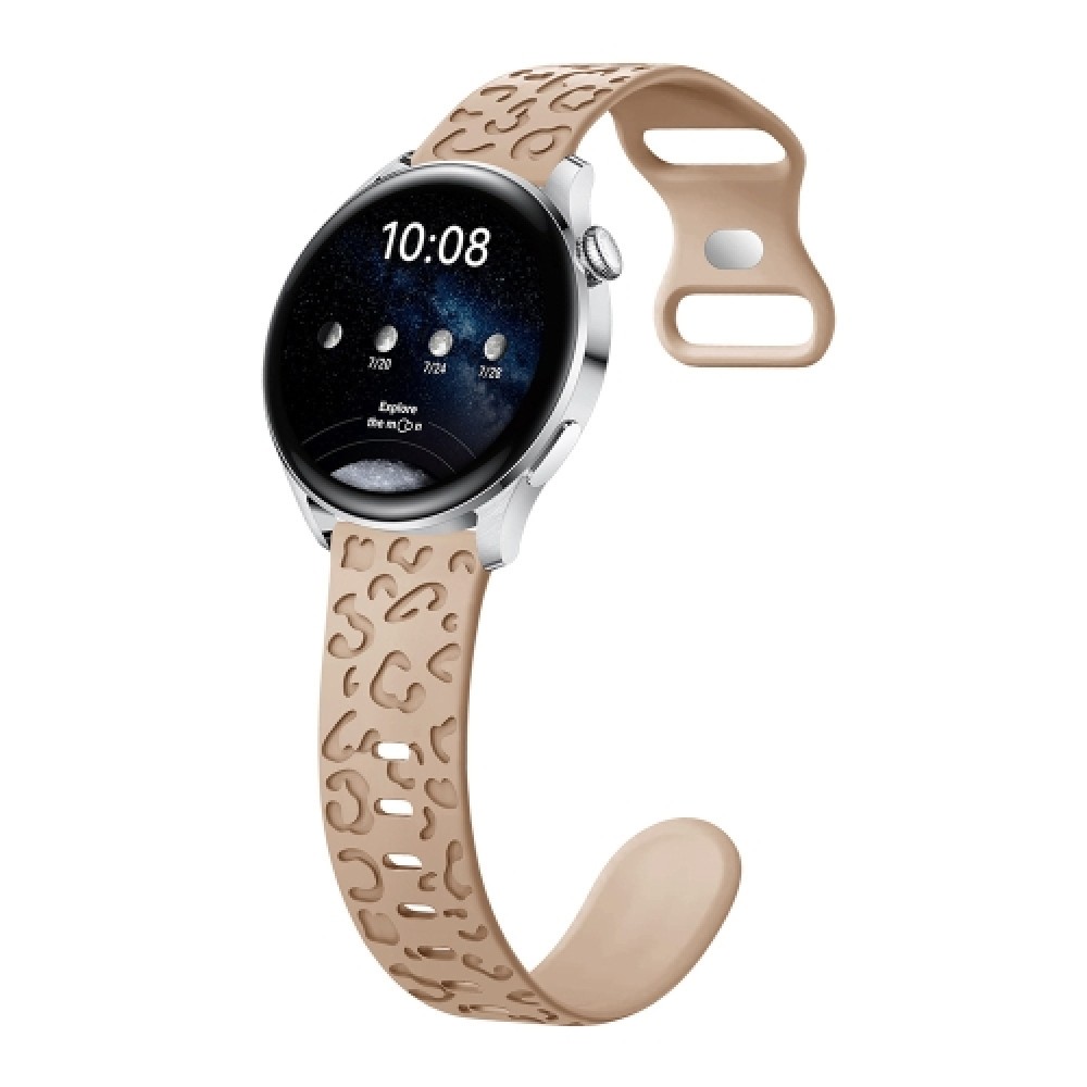 Λουράκι σιλικόνης Concave Leopard Print Butterfly για το Garmin Forerunner 245 (Milk Tea)