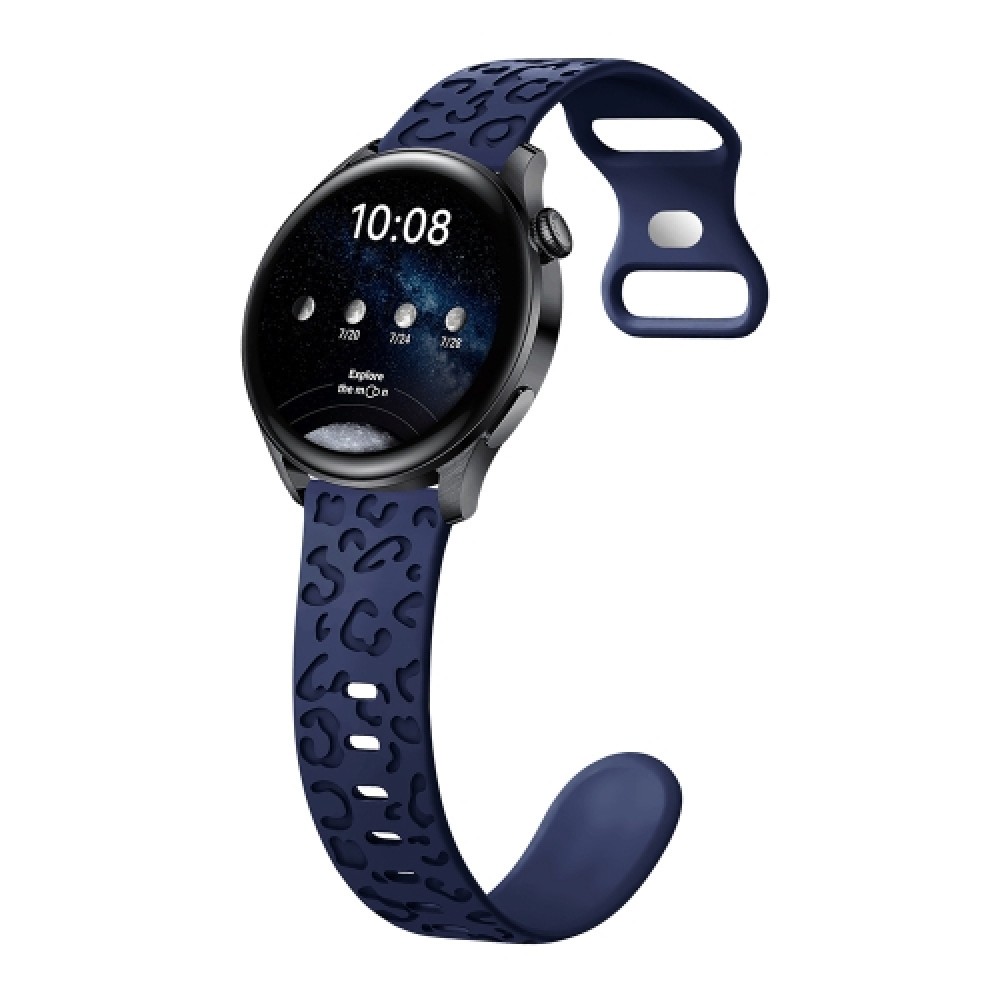 Λουράκι σιλικόνης Concave Leopard Print Butterfly για το Samsung Galaxy Watch 5 40MM - 44MM / Galaxy Watch 5 Pro 45MM (Midnight Blue)