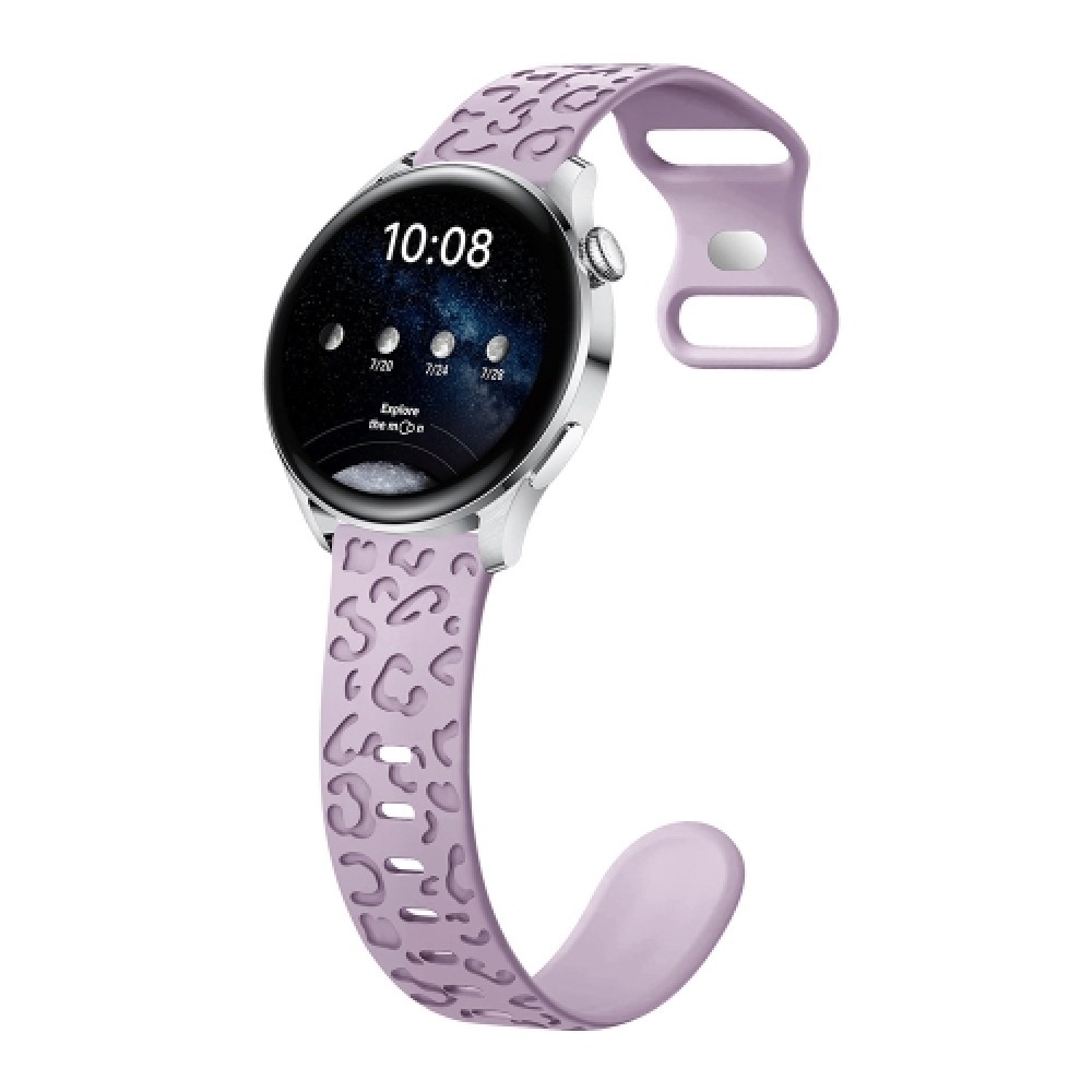 Λουράκι σιλικόνης Concave Leopard Print Butterfly για το Samsung Galaxy Watch 5 40MM - 44MM / Galaxy Watch 5 Pro 45MM (Lavender Purple)