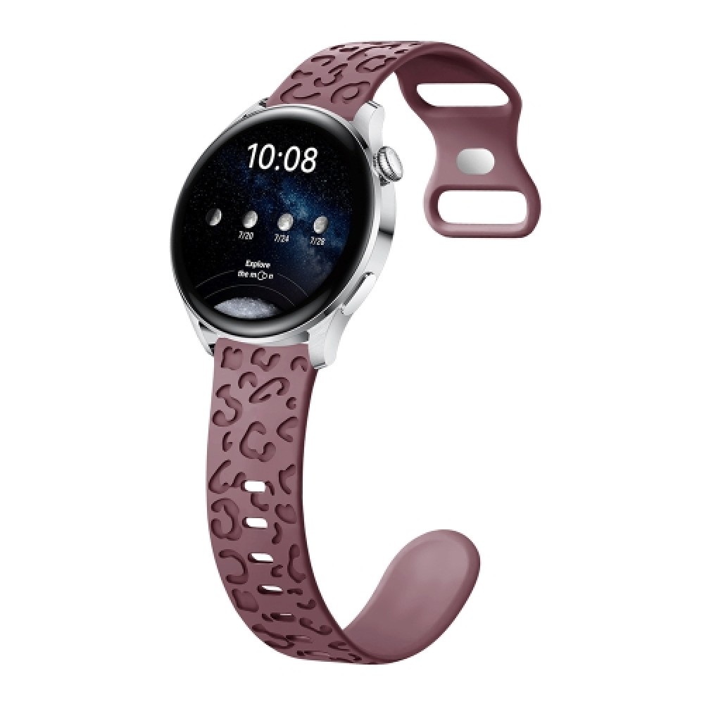 Λουράκι σιλικόνης Concave Leopard Print Butterfly για το Garmin Forerunner 245 (Smoke Purple)