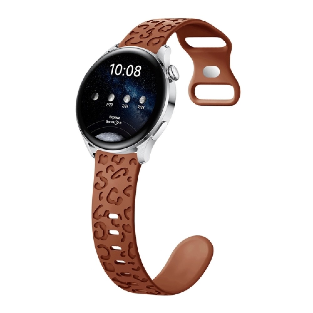 Λουράκι σιλικόνης Concave Leopard Print Butterfly για το Amazfit GTS (Brown) 