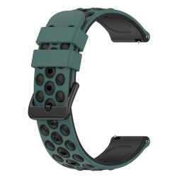 Λουράκι σιλικόνης Two-Color Porous για το Huawei GT (42mm) /GT 2 (42mm) (Olive Green+Black)
