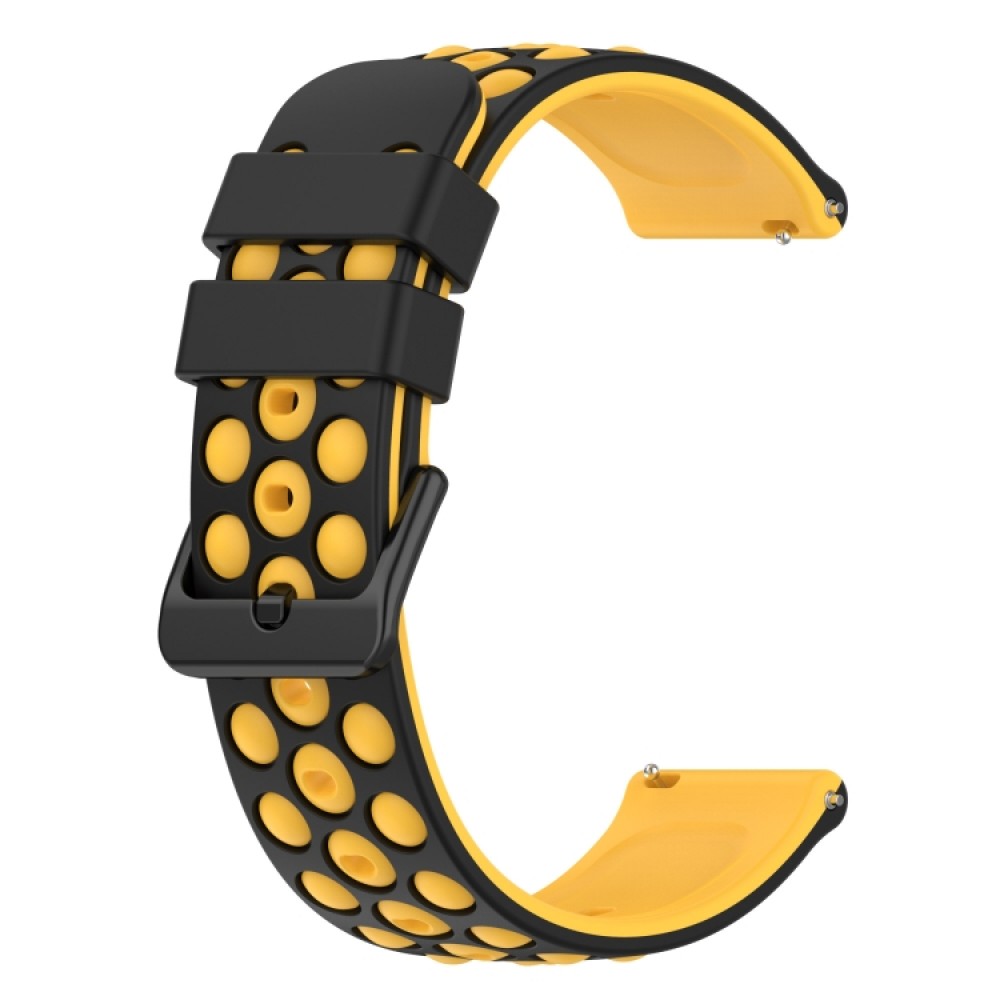 Λουράκι σιλικόνης Two-Color Porous για το Amazfit GTR 2e 46mm/ GTR 46mm (Black+Yellow)