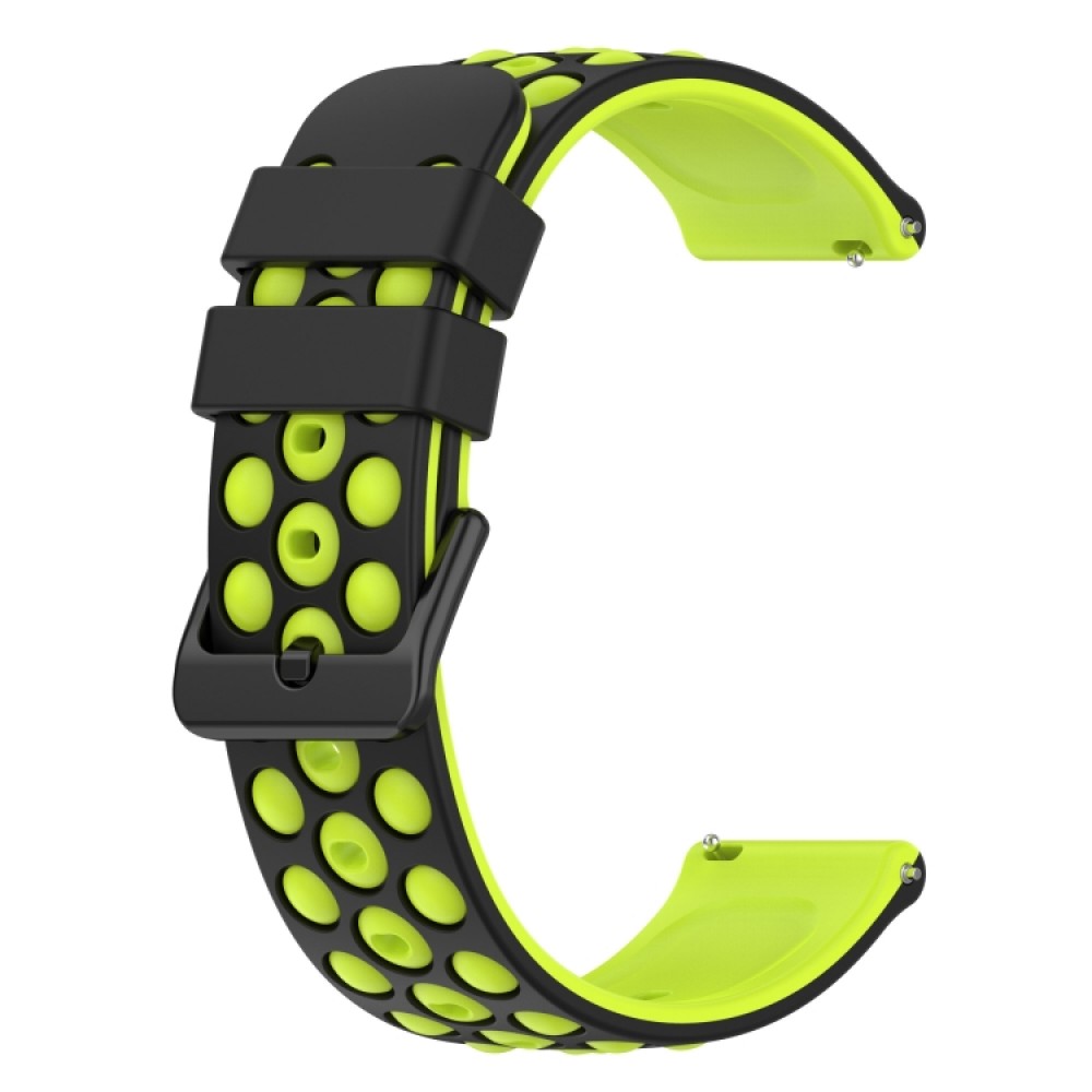 Λουράκι σιλικόνης Two-Color Porous για το Garmin Venu 2 plus (Black+Lime Green)