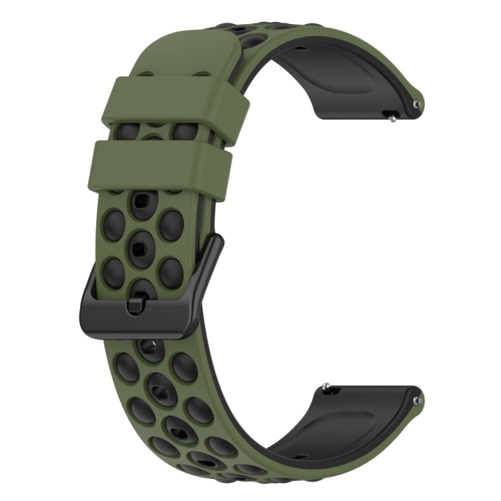 Λουράκι σιλικόνης Two-Color Porous για το Amazfit GTS (Army Green + Black)