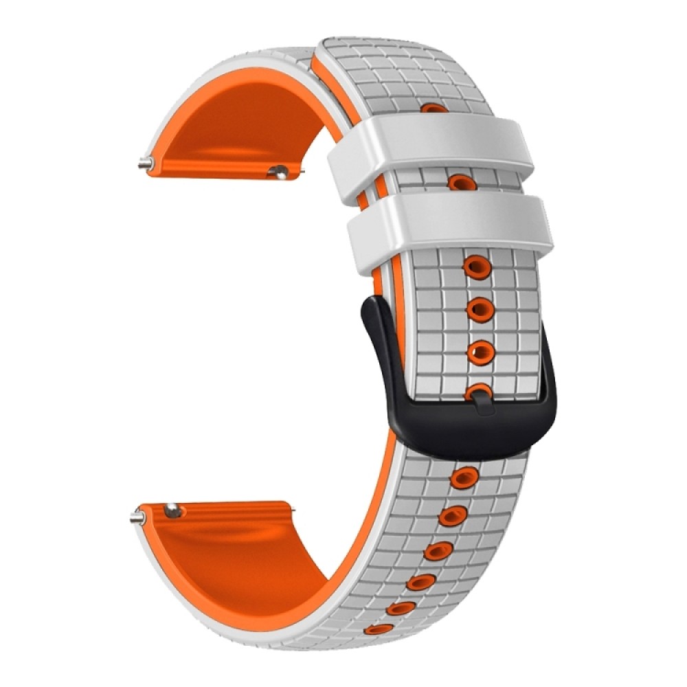 Λουράκι σιλικόνης mesh Two Color για το Garmin Venu 2 plus (White Orange)