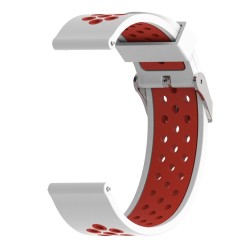 Λουράκι σιλικόνης δίχρωμο με τρύπες για το Garmin Vivoactive 3/Forerunner 645 (White Red)