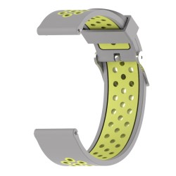 Λουράκι σιλικόνης δίχρωμο με τρύπες για το Huawei Watch GT 3 Pro Titanium 46mm (Yellow + Grey) 