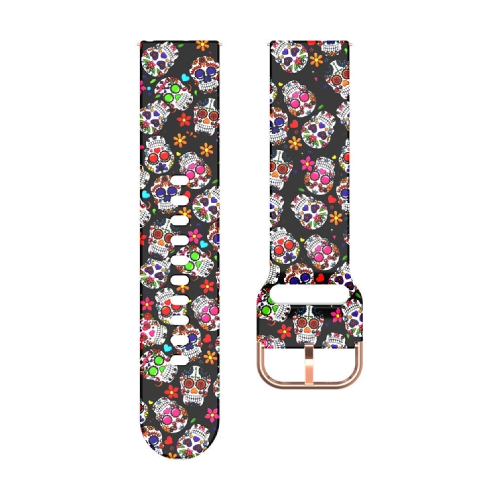 Λουράκι σιλικόνης για το Garmin Venu 2 plus (Colorful Skull)