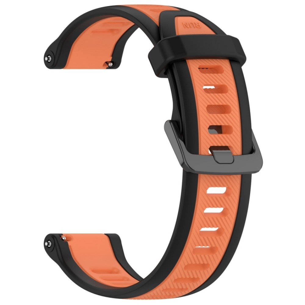 Λουράκι σιλικόνης two color textured για το Garmin Forerunner 245 (Orange+Black)