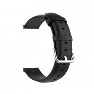 Δερμάτινο λουράκι με ασημί κούμπωμα για το Garmin Vivoactive 5 (Black)