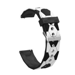 Λουράκι σιλικόνης Football style για το Garmin Vivoactive 3/Forerunner 645 (White+Black)
