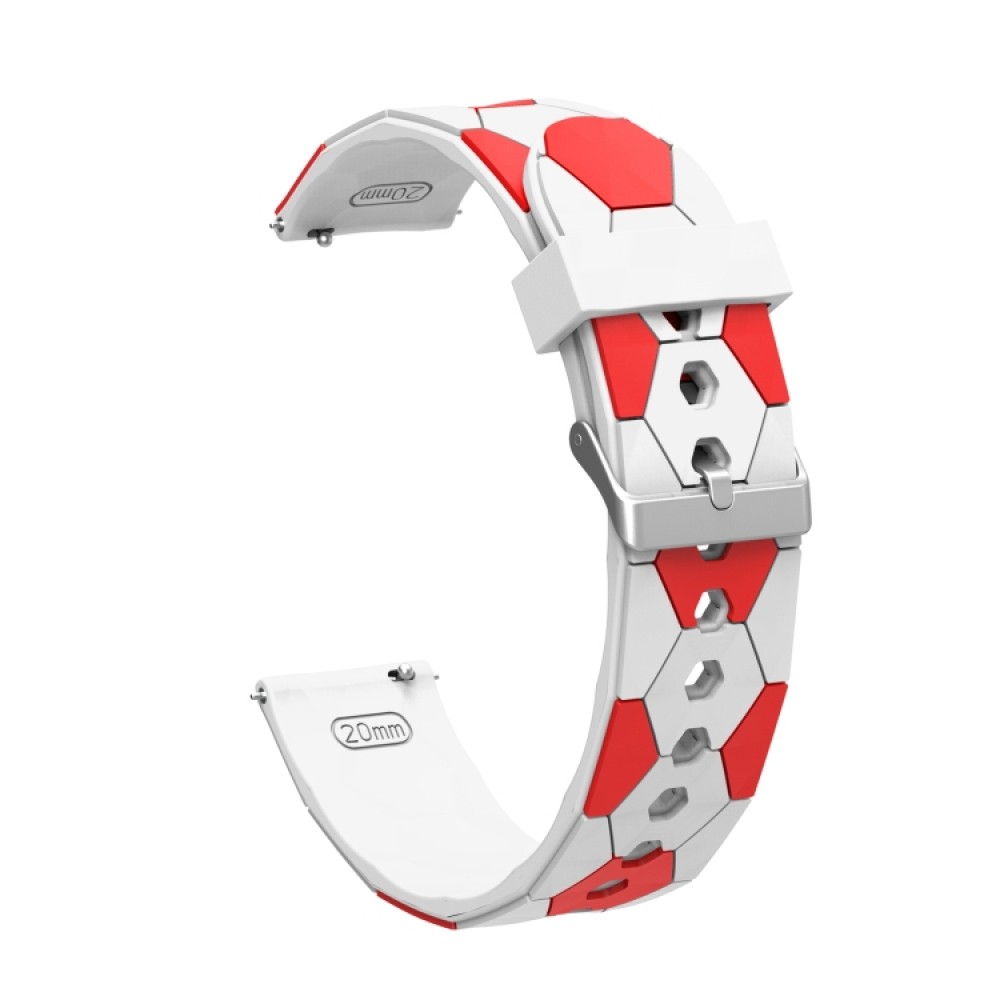 Λουράκι σιλικόνης Football style για το Garmin Venu 2 plus (White+Red)