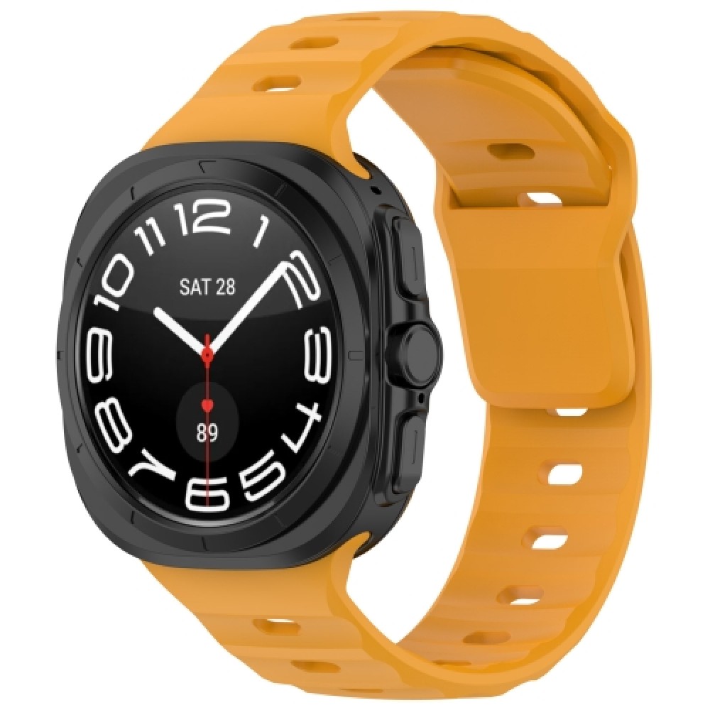 Λουράκι σιλικόνης Solid Color για το Samsung Galaxy Watch Ultra 47mm (Yellow)