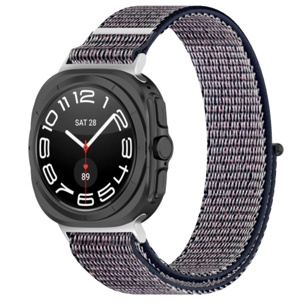 Nylon λουράκι με αυτοκόλλητο κλείσιμο για το Samsung Galaxy Watch Ultra 47mm (Dark Blue)