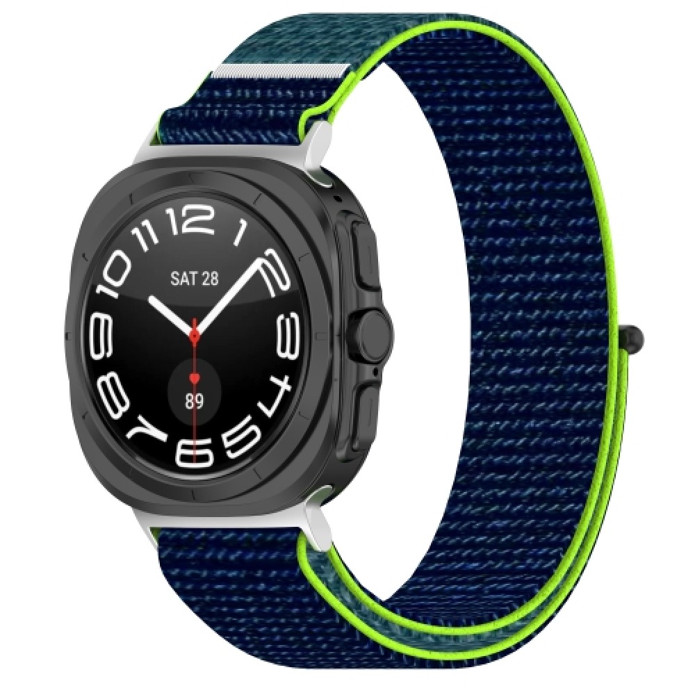 Nylon λουράκι με αυτοκόλλητο κλείσιμο για το Samsung Galaxy Watch Ultra 47mm (Lime)