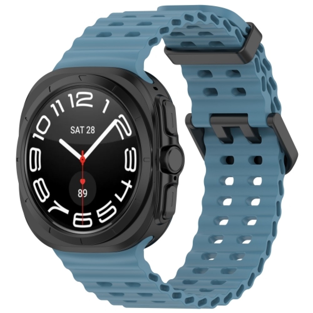 Λουράκι σιλικόνης Ocean Hole Dual Buckle για το Samsung Galaxy Watch Ultra 47mm (Rock Blue)