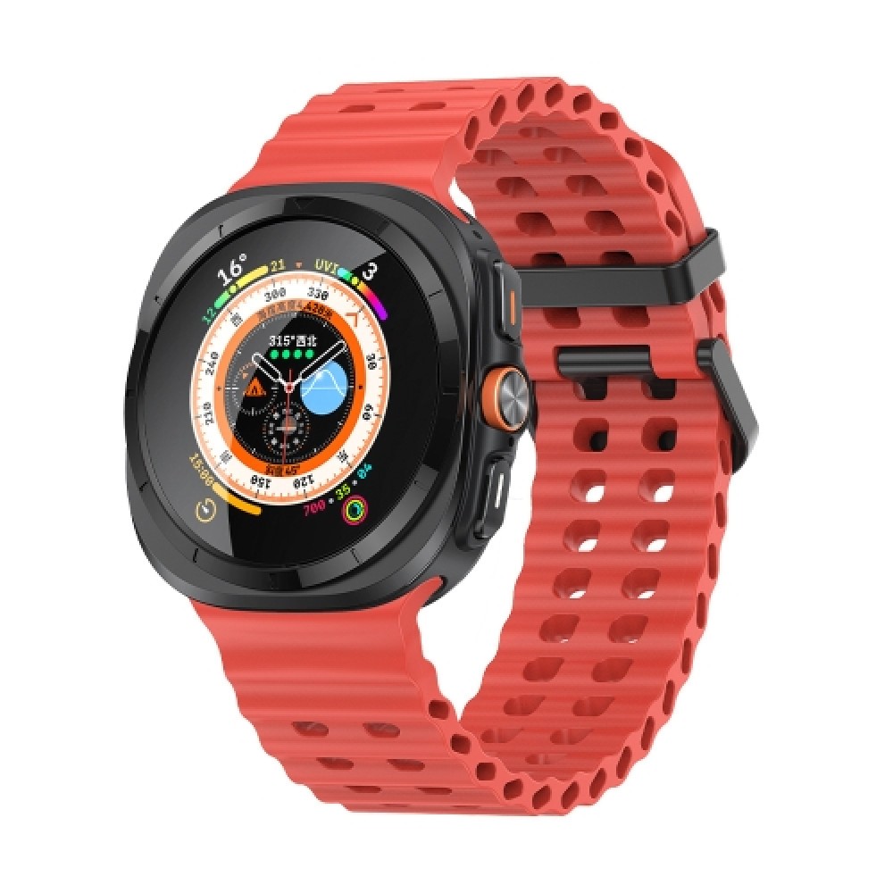 Λουράκι σιλικόνης Ocean Dual Row Hole για το Samsung Galaxy Watch Ultra 47mm (Red)