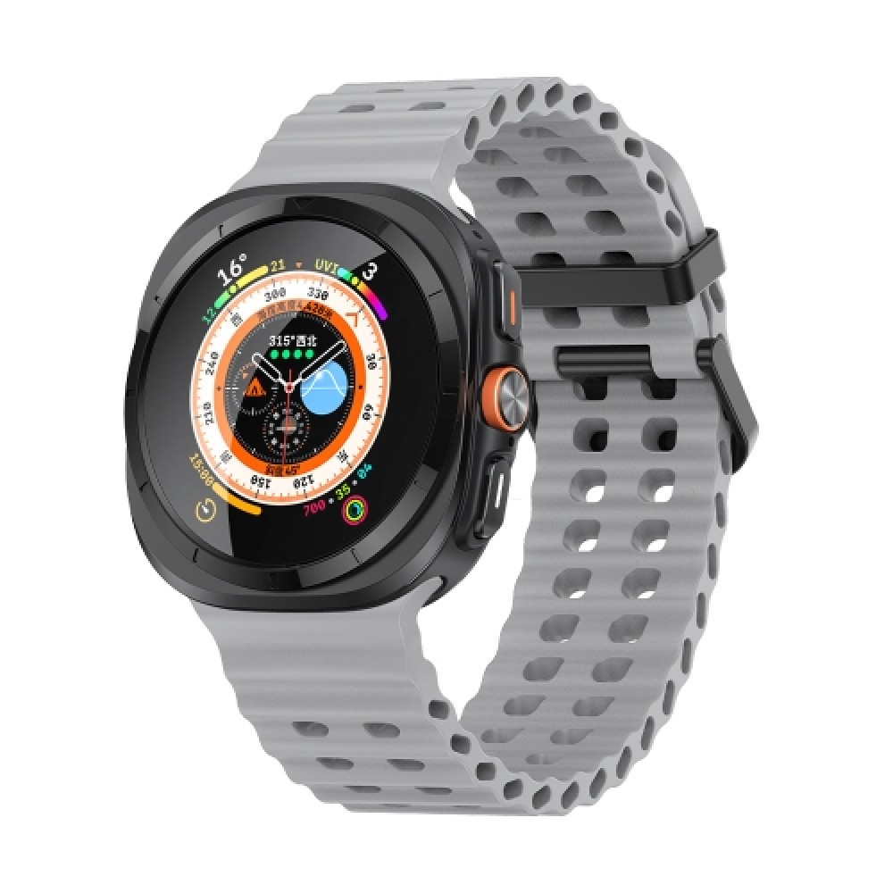 Λουράκι σιλικόνης Ocean Dual Row Hole για το Samsung Galaxy Watch Ultra 47mm (Grey)