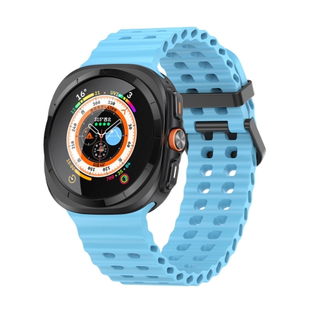 Λουράκι σιλικόνης Ocean Dual Row Hole για το Samsung Galaxy Watch Ultra 47mm (Sky Blue)