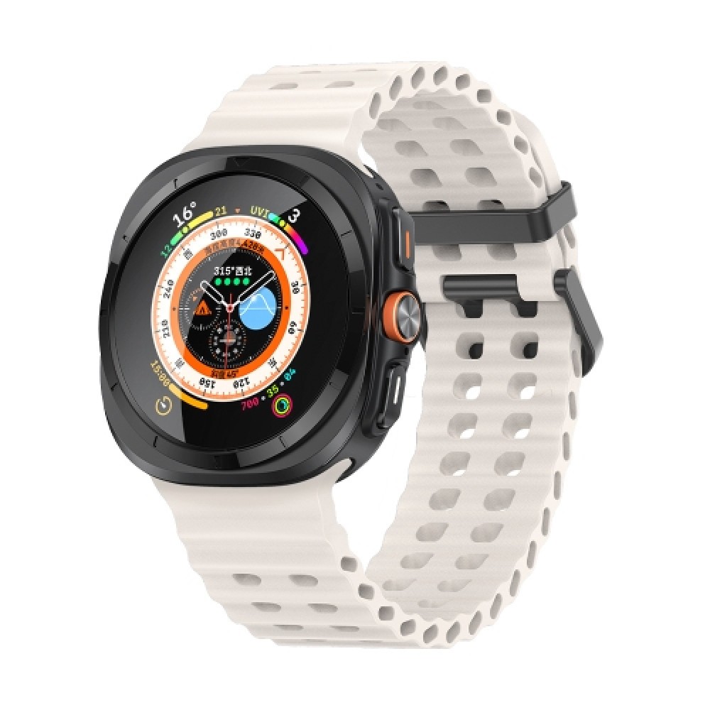 Λουράκι σιλικόνης Ocean Dual Row Hole για το Samsung Galaxy Watch Ultra 47mm (Starlight)