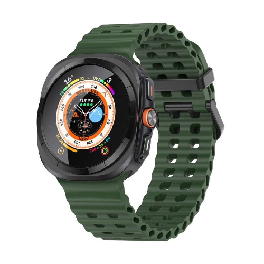 Λουράκι σιλικόνης Ocean Dual Row Hole για το Samsung Galaxy Watch Ultra 47mm (Green)