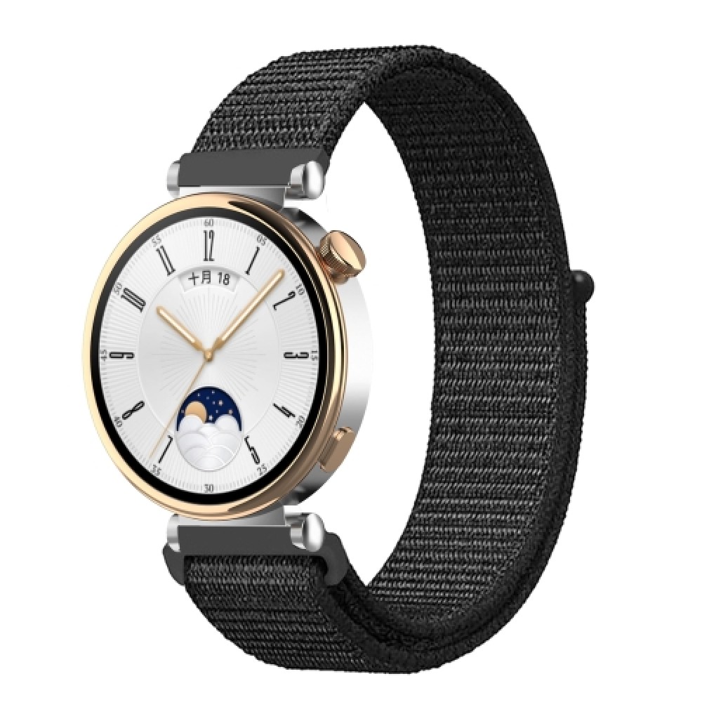 Nylon λουράκι με αυτοκόλλητο κλείσιμο για το Huawei Watch GT 4 41MM (Dark Black)