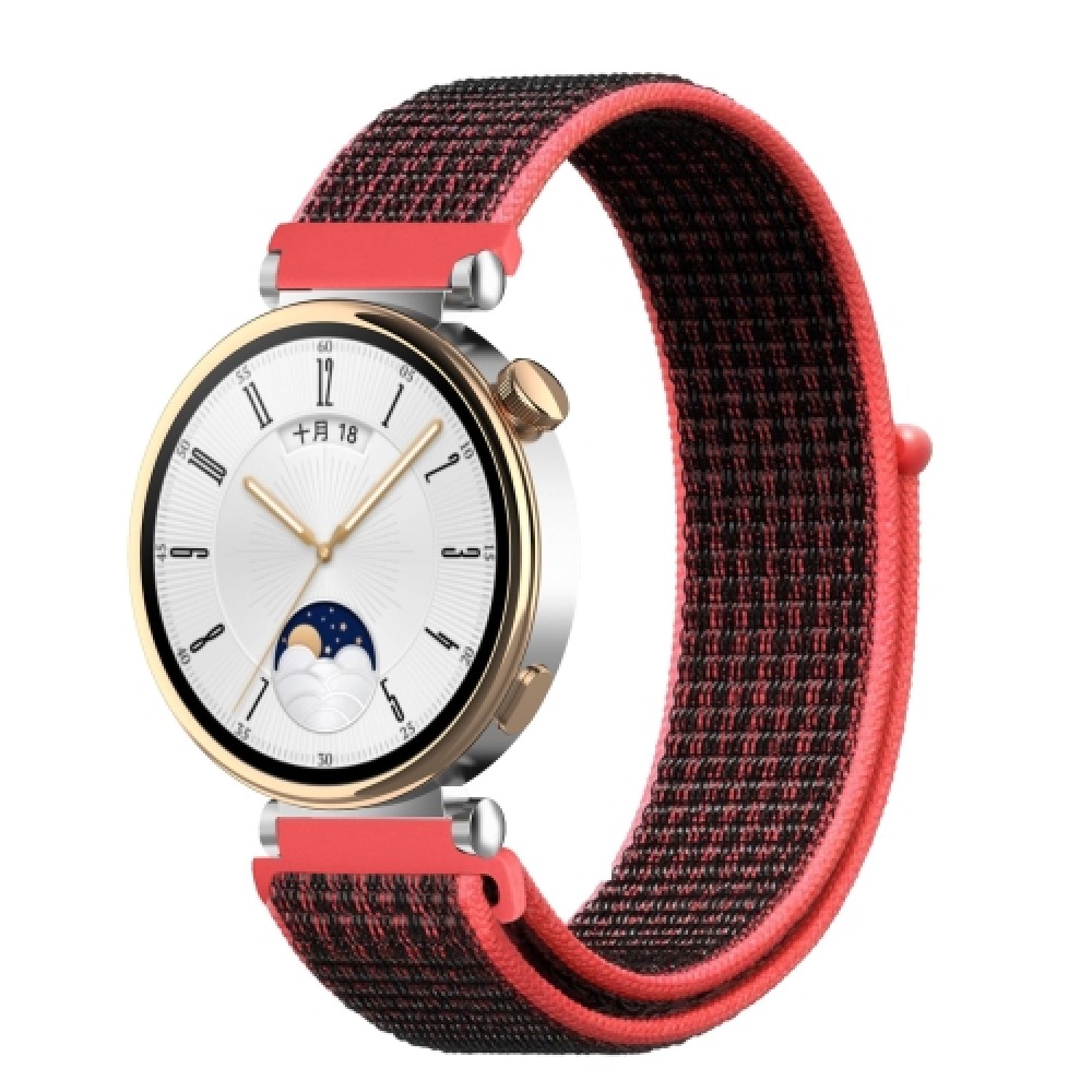 Nylon λουράκι με αυτοκόλλητο κλείσιμο για το Huawei Watch GT 4 41MM (Red Black)