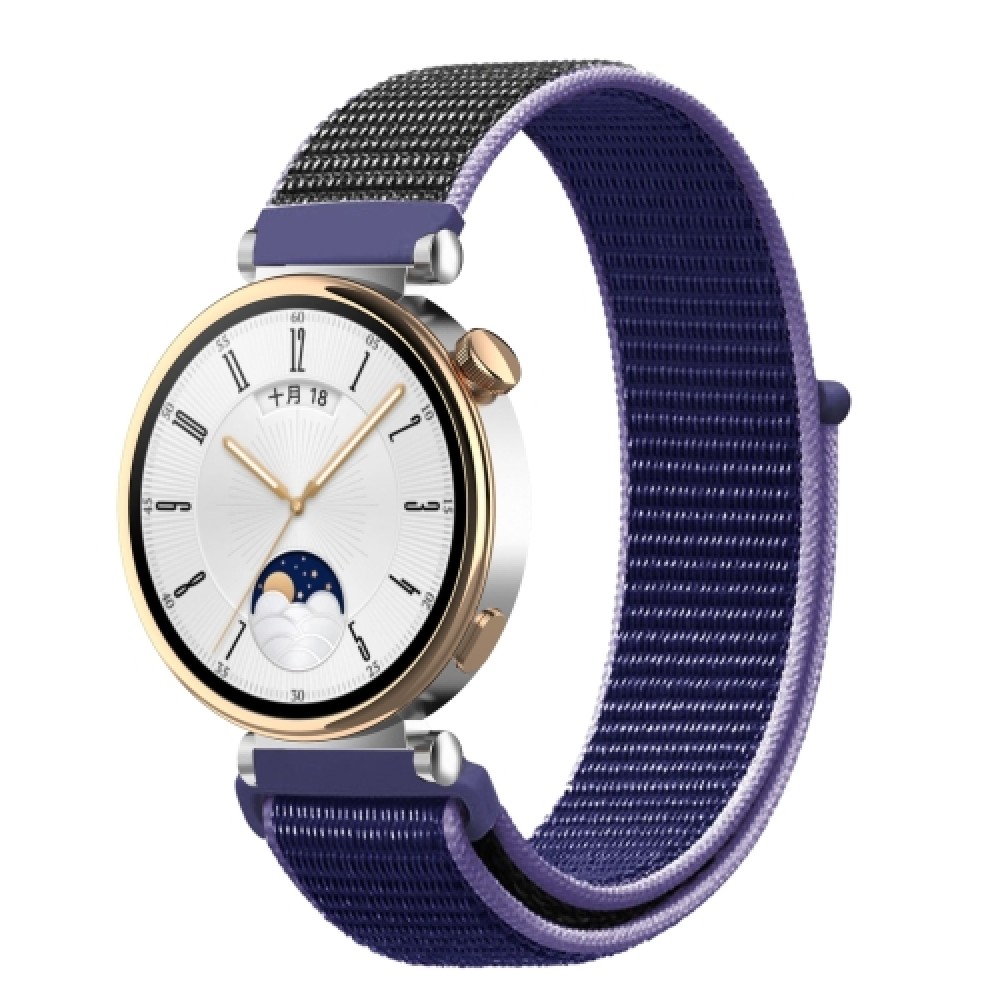 Nylon λουράκι με αυτοκόλλητο κλείσιμο για το Huawei Watch GT 4 41MM (Midnight Blue Black)