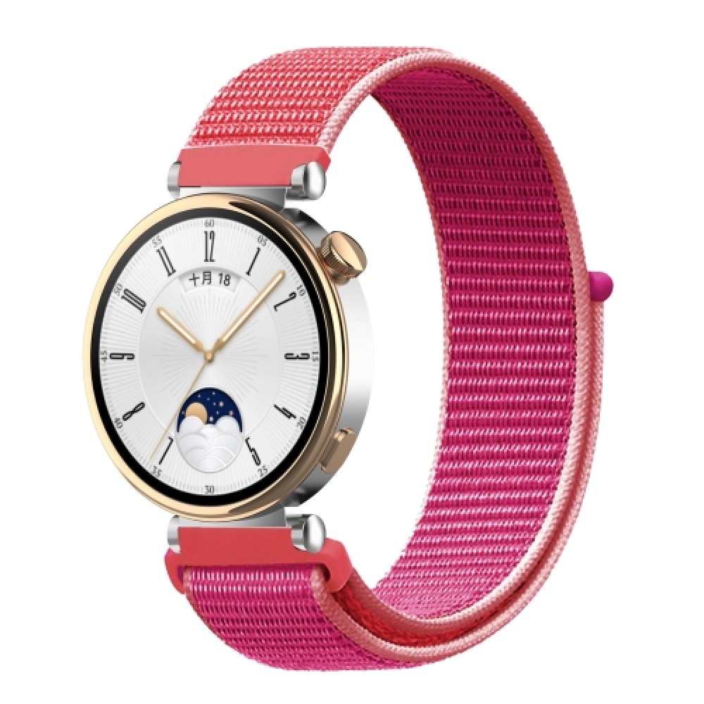 Nylon λουράκι με αυτοκόλλητο κλείσιμο για το Huawei Watch GT 4 41MM (Light Red)