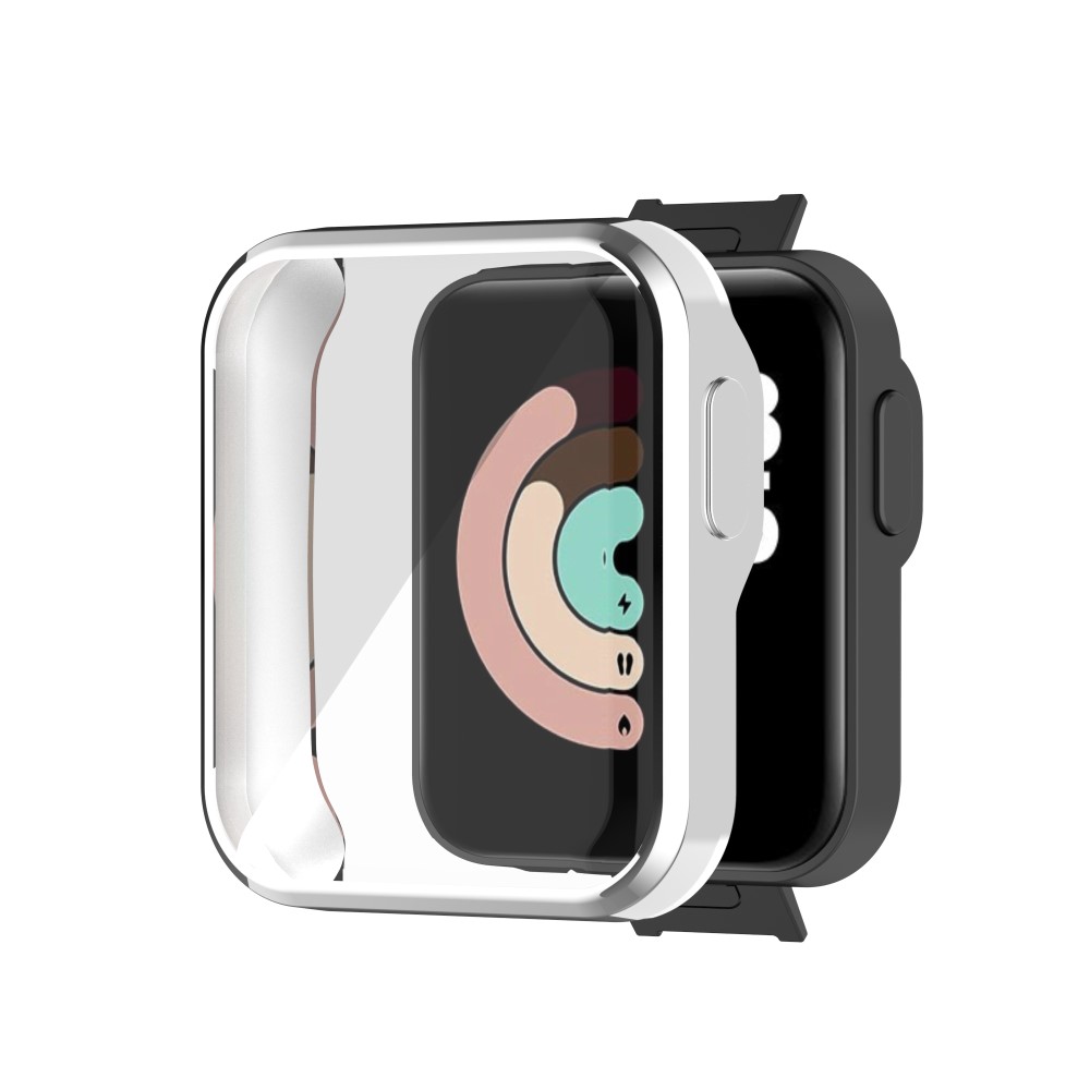 Eύκαμπτη θήκη προστασίας σιλικόνης με ενσωματωμένη προστασία οθόνης για το Xiaomi Mi Watch Lite - Silver
