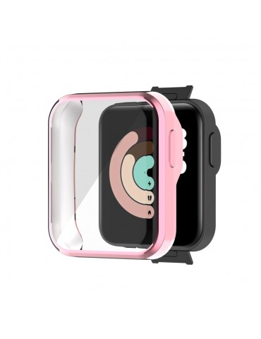 Eύκαμπτη θήκη προστασίας σιλικόνης με ενσωματωμένη προστασία οθόνης για το Xiaomi Mi Watch Lite - Pink