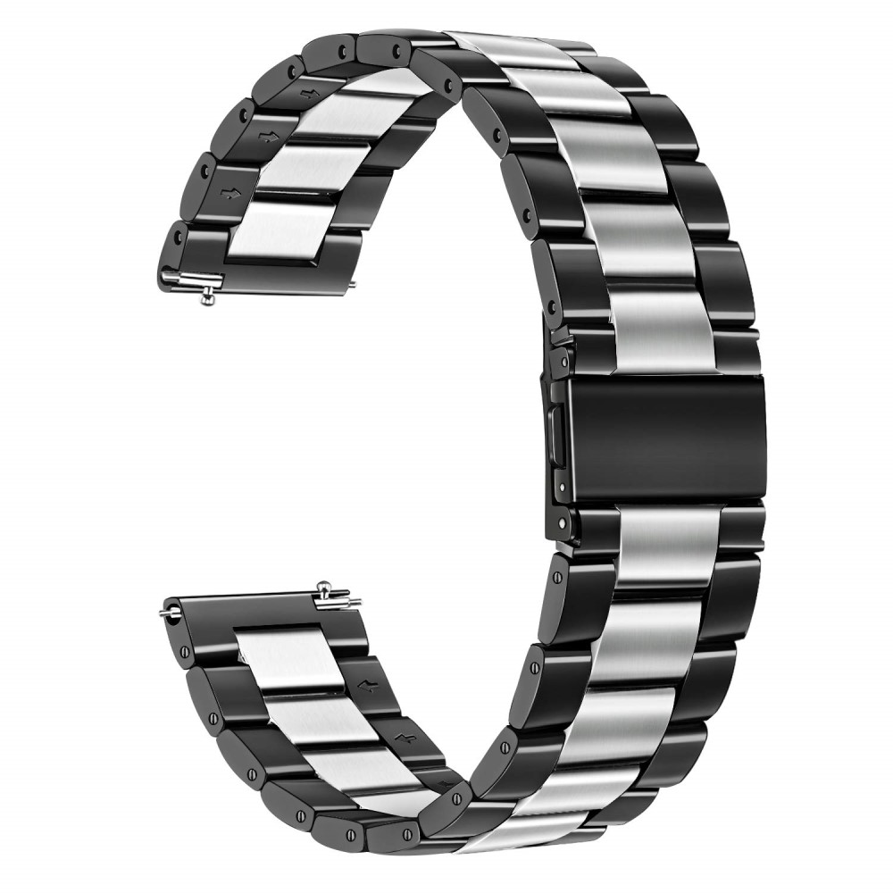 Mεταλλικό λουράκι stainless steel dual color για το Galaxy Watch 46mm/GEAR S3 CLASSIC / FRONTIER / Watch 3 (45mm) - Black/ Silver