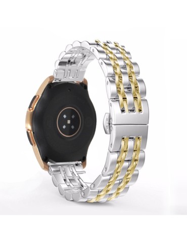 Mεταλλικό λουράκι stainless steel με σχέδιο πλέγμα για το Galaxy Watch 42mm-Gold/ Silver