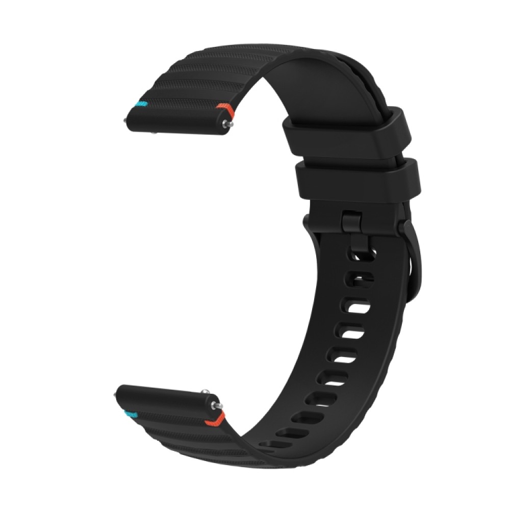 Λουράκι σιλικόνης Wavy Dotted Stitched για το Amazfit GTR 2e 46mm/ GTR 46mm (Black)