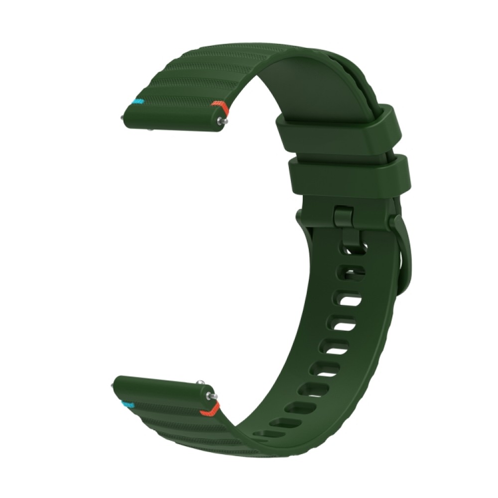 Λουράκι σιλικόνης Wavy Dotted Stitched για το Amazfit GTR 2e 46mm/ GTR 46mm (Army Green)