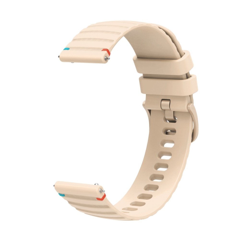 Λουράκι σιλικόνης Wavy Dotted Stitched για το Amazfit GTR 2e 46mm/ GTR 46mm (Cream Coloured)