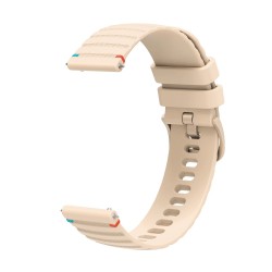 Λουράκι σιλικόνης Wavy Dotted Stitched για το HUAWEI WATCH GT 3 46 mm (Cream Coloured)