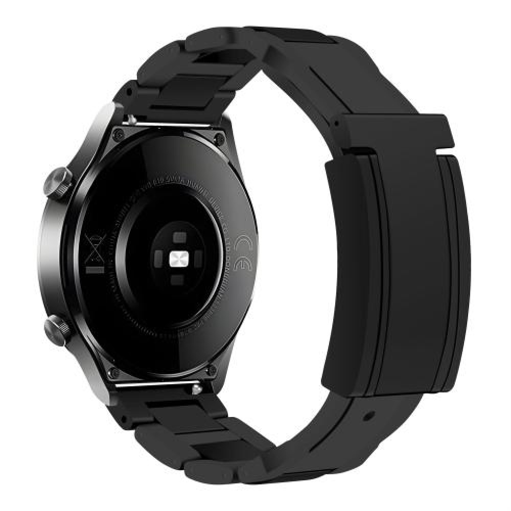 Λουράκι Rubber/Stainless Steel με μαγνητικό κλείσιμο πεταλούδα για το HUAWEI WATCH GT 3 42 mm Black+Black Λουράκι Rubber/Stainless Steel με μαγνητικό κλείσιμο πεταλούδα για το HUAWEI WATCH GT 3 42 mm Black+Black