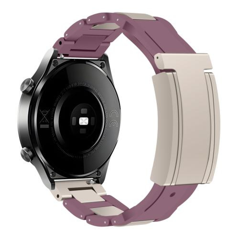 Λουράκι Rubber/Stainless Steel με μαγνητικό κλείσιμο πεταλούδα για το HUAWEI WATCH GT 3 42 mm Purple+Starlight Λουράκι Rubber/Stainless Steel με μαγνητικό κλείσιμο πεταλούδα για το HUAWEI WATCH GT 3 42 mm Purple+Starlight