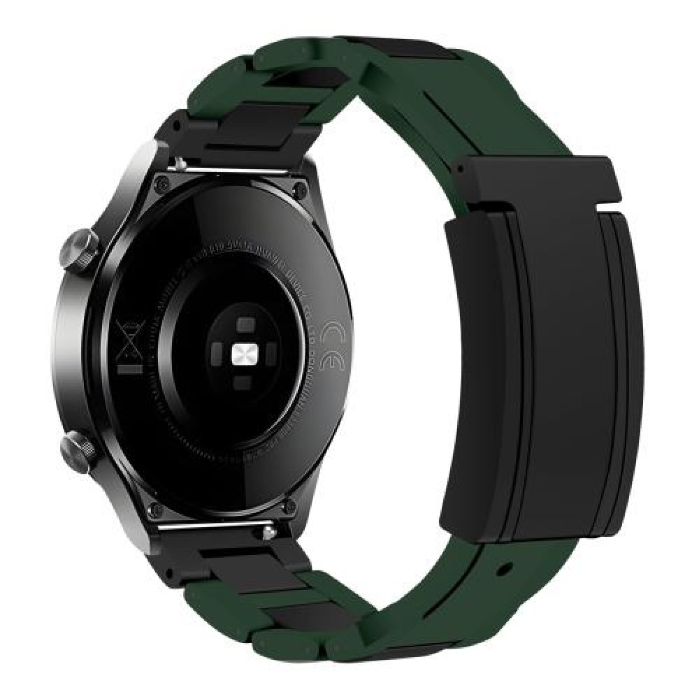 Λουράκι Rubber/Stainless Steel με μαγνητικό κλείσιμο πεταλούδα για το HUAWEI WATCH GT 3 42 mm Green+Black Λουράκι Rubber/Stainless Steel με μαγνητικό κλείσιμο πεταλούδα για το HUAWEI WATCH GT 3 42 mm Green+Black