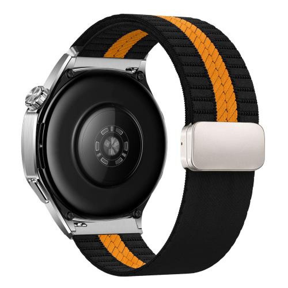 Nylon λουράκι με ασημί μαγνητικό κλείσιμο για το Garmin Venu 3 Black Orange