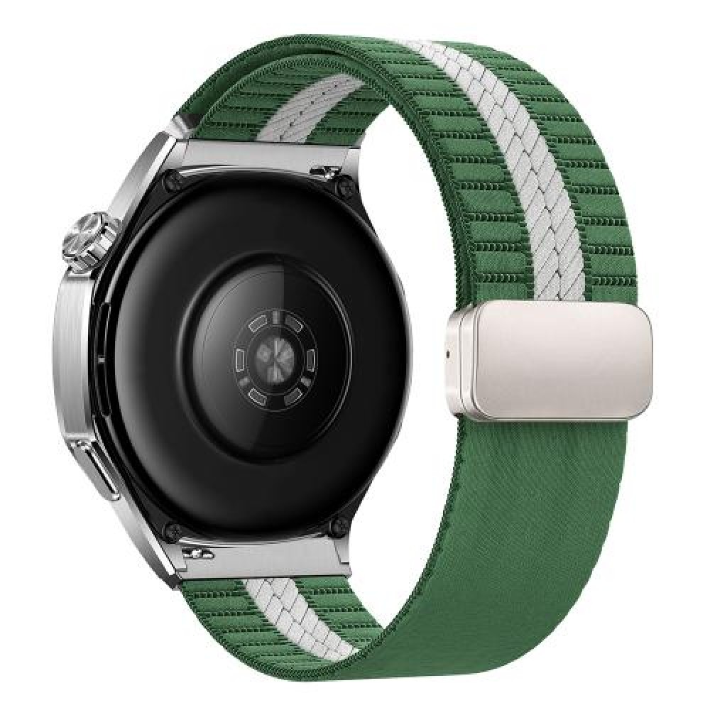Nylon λουράκι με ασημί μαγνητικό κλείσιμο για το Garmin Venu 3 Green White Nylon λουράκι με ασημί μαγνητικό κλείσιμο για το Garmin Venu 3 Green White