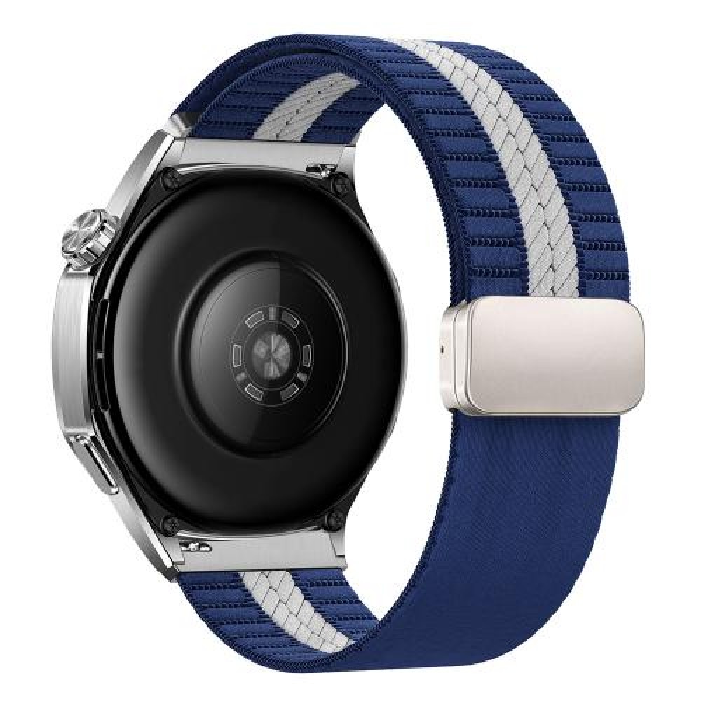 Nylon λουράκι με ασημί μαγνητικό κλείσιμο για το Huawei Watch GT 3 Pro Titanium 46mm Blue White