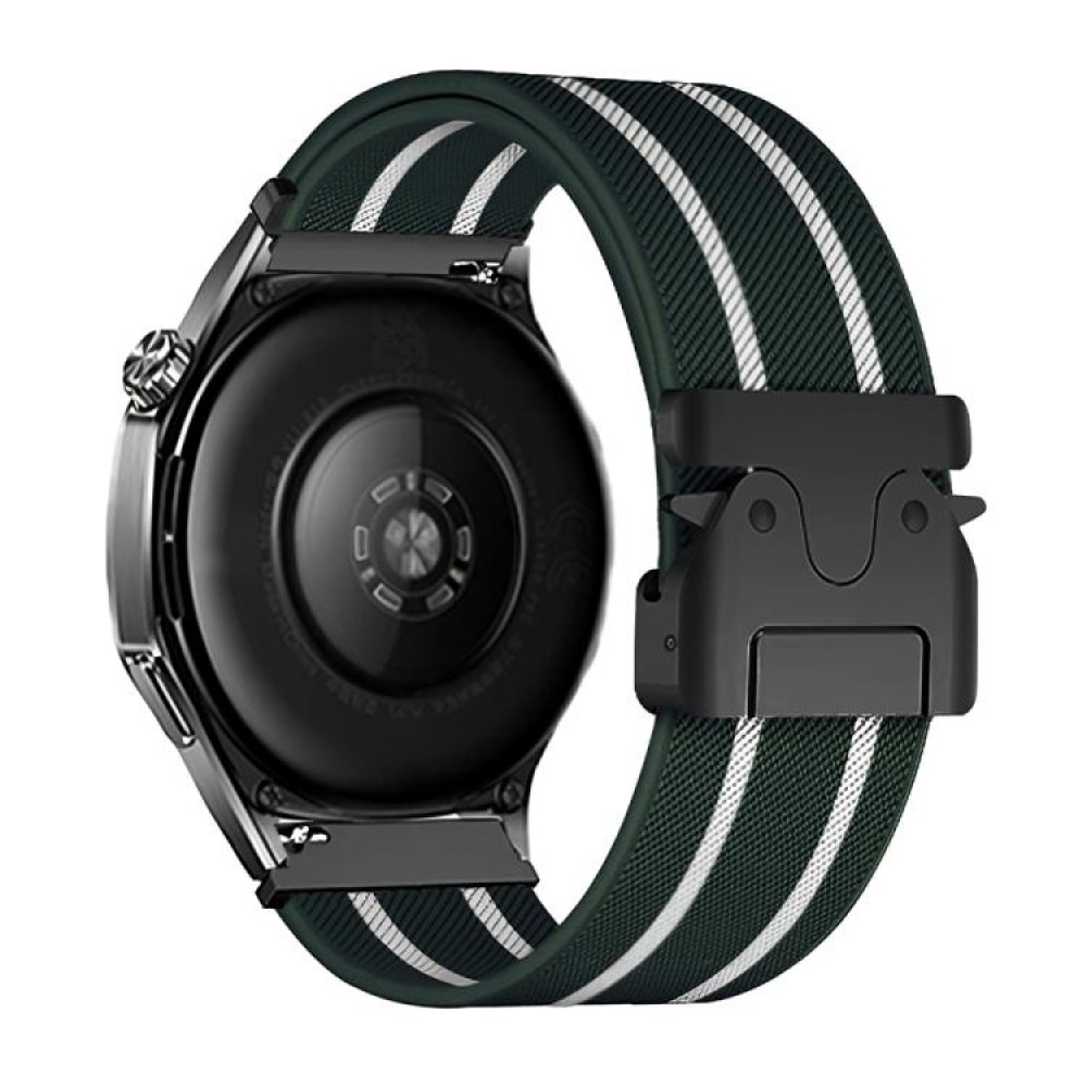 Nylon λουράκι με μεταλλικό κούμπωμα για το Garmin Venu 3 Dark Green White Nylon λουράκι με μεταλλικό κούμπωμα για το Garmin Venu 3 Dark Green White