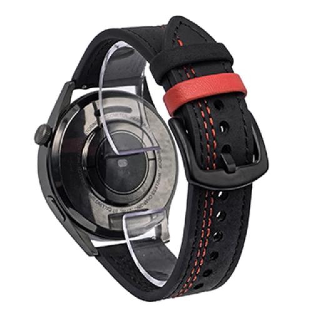 Δερμάτινο λουράκι Seven-Line pattern για το HUAWEI WATCH GT 3 42 mm Black Red Thread Δερμάτινο λουράκι Seven-Line pattern για το HUAWEI WATCH GT 3 42 mm Black Red Thread